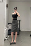 Swaying/Knit cashmere skirt SW23SS3B35 Deep gray